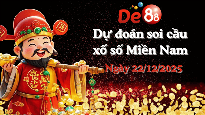 DE88 Dự đoán soi cầu xổ số miền Nam hôm nay ngày 22/12/2025 [Chuẩn Nhất]